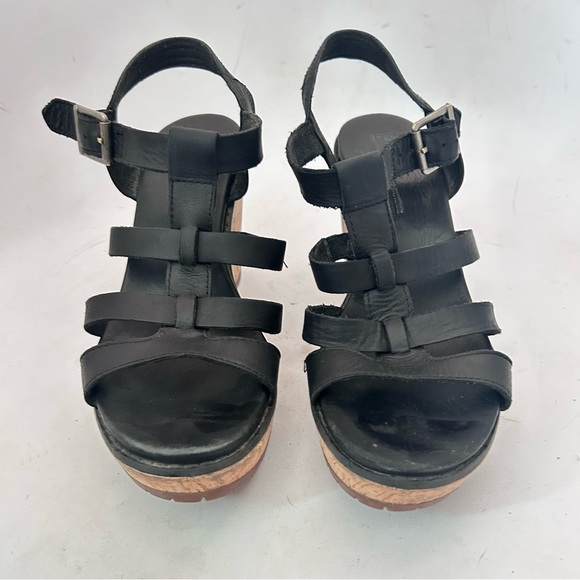 Timberland Roslyn Black Leather Chunky Plataform Strappy Sandals Sz 7.5 Y2k - Picture 2 of 10